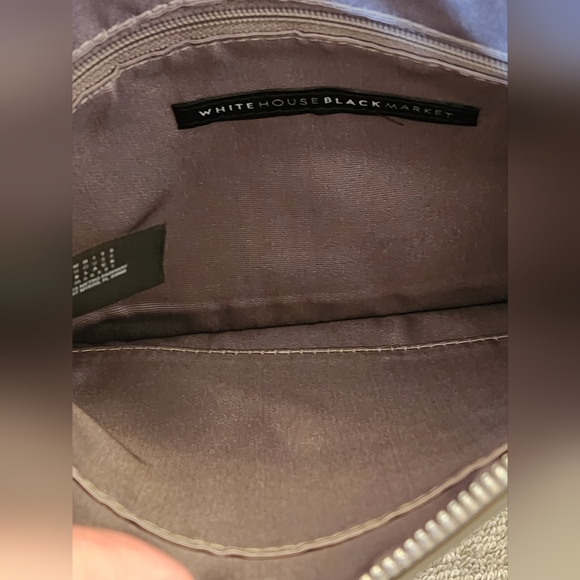 WHBM Envelope Clutch w/ Detachable Strap, Gray/Silver, NWOT - Picture 4 of 12